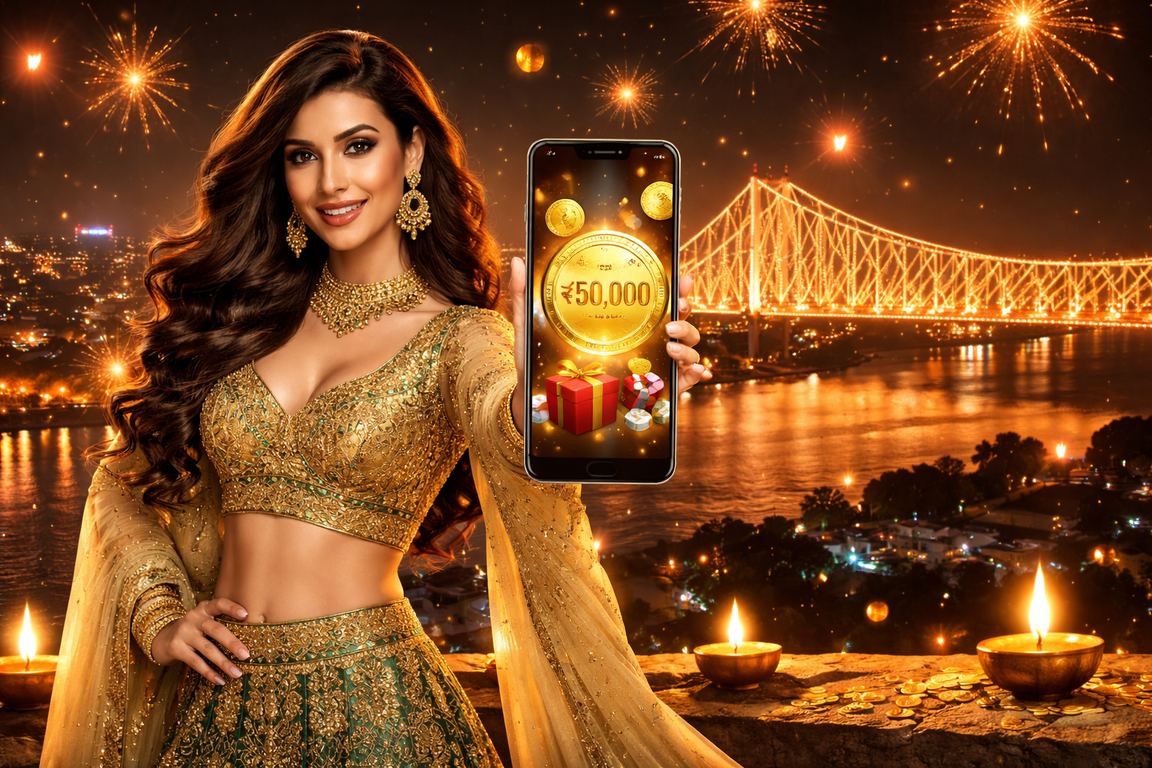 Festive lights and casino celebration in Kolkata